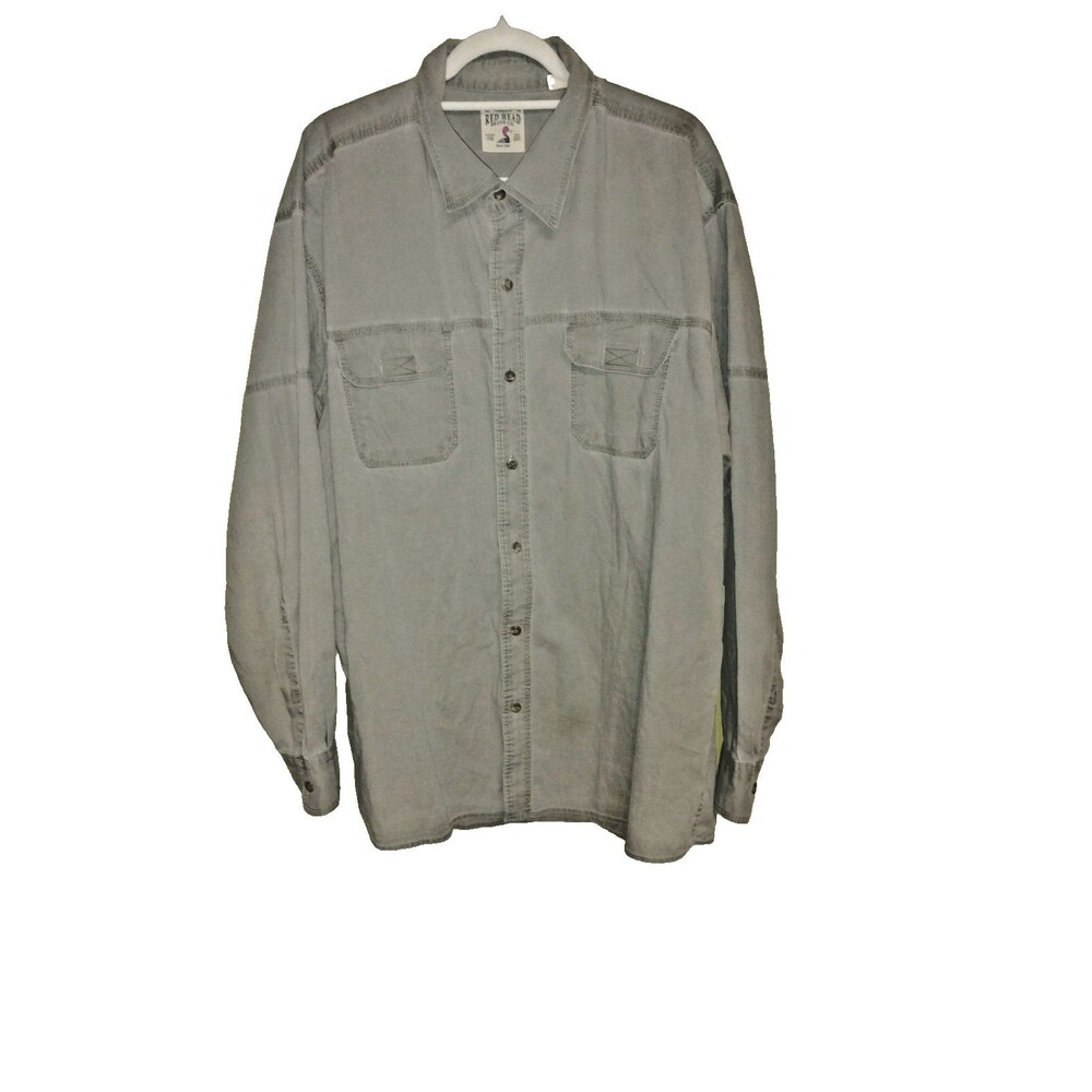 Red Head Men's 2XL Khaki/Beige Utility Outdoor Work Shirt Button-Up 100% Cotton